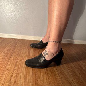 Liz Baker Square Toe Heeled Loafer